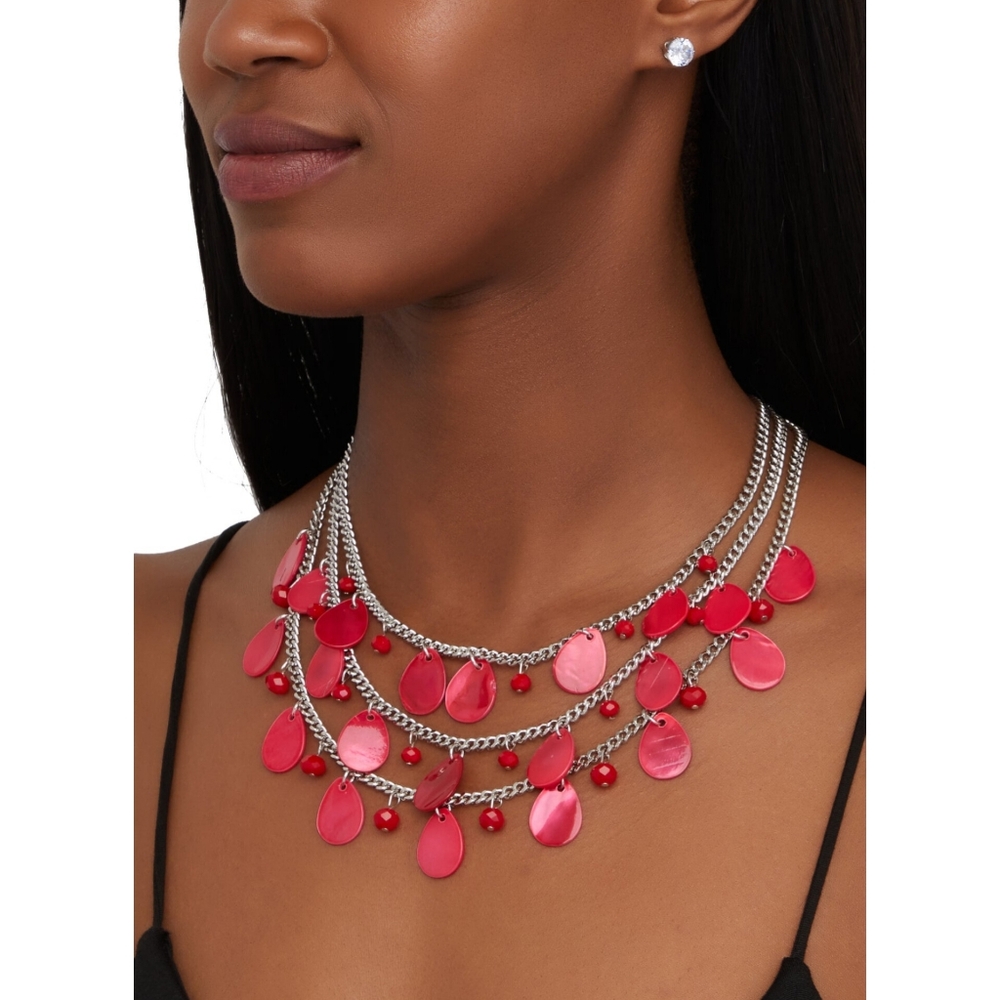 Elegant Red and Silver Necklace